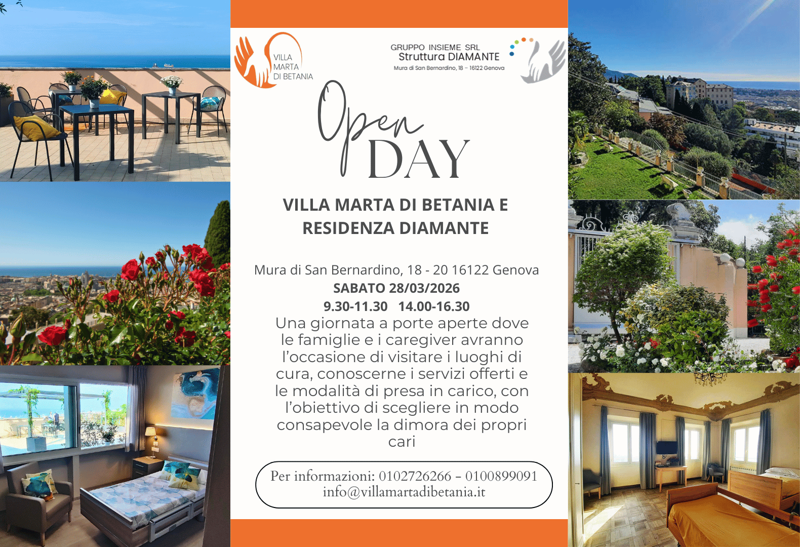 Open day a Villa Marta di Betania e Residenza Diamante